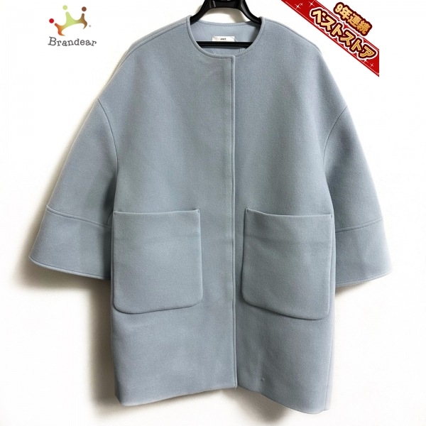 ヨリ yori サイズF ライトブルー レディース 美品 コート