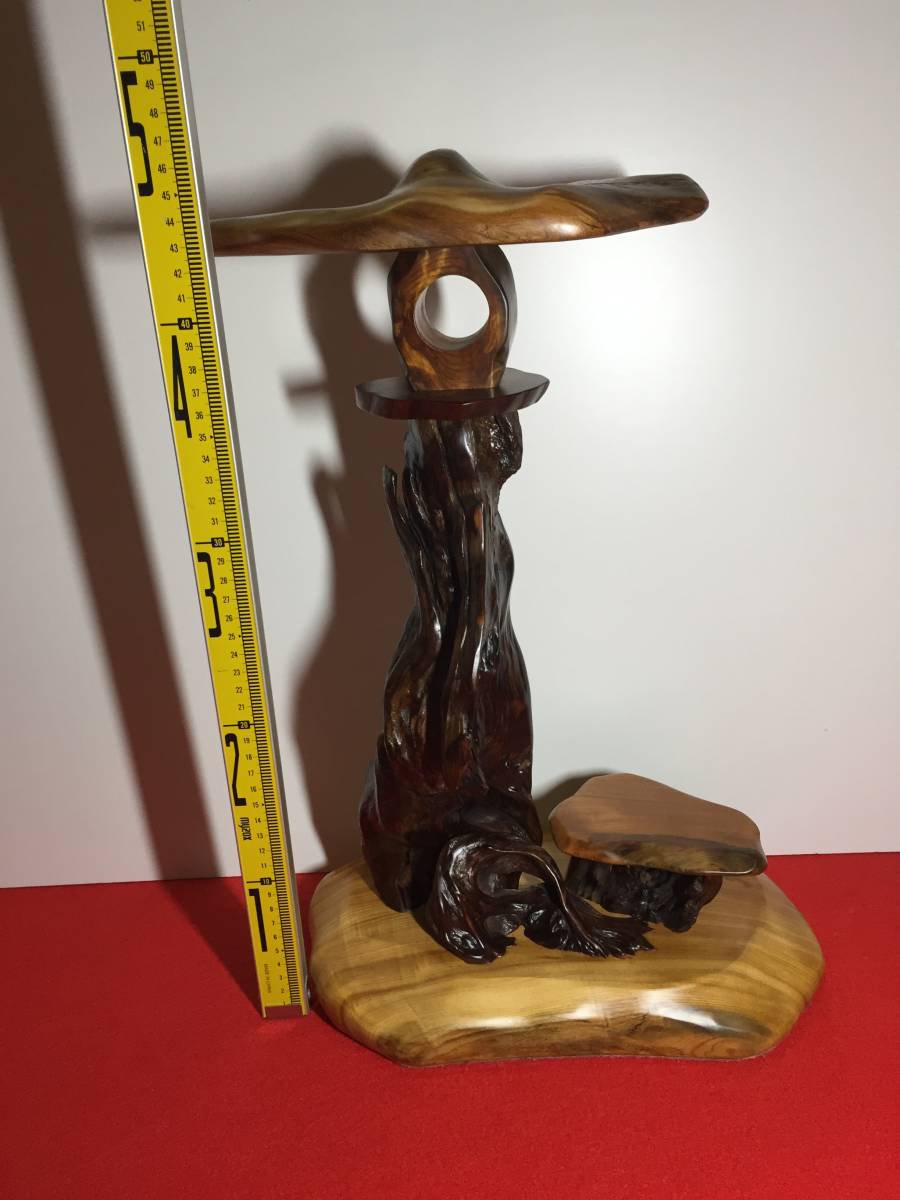 屋久杉 灯篭 置物 世界遺産 長寿の珠（直径約10センチ） 工芸品 世界