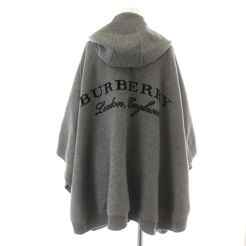 バーバリー BURBERRY London England ポンチョ フード ロゴ ウール
