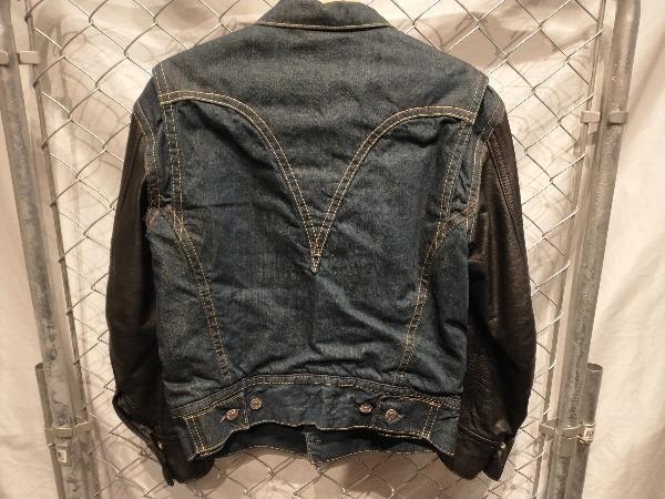 02aw LEVI’S RED 袖レザー切替デニムジャケット リーバイス M 店舗受取可
