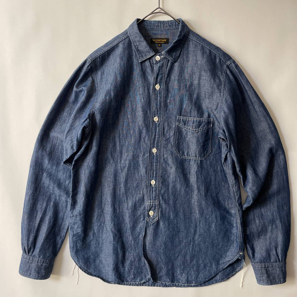 A VONTADE size/M 日本製 i アボンタージ シャンブレーワークシャツ ネイビー 紺 shirt