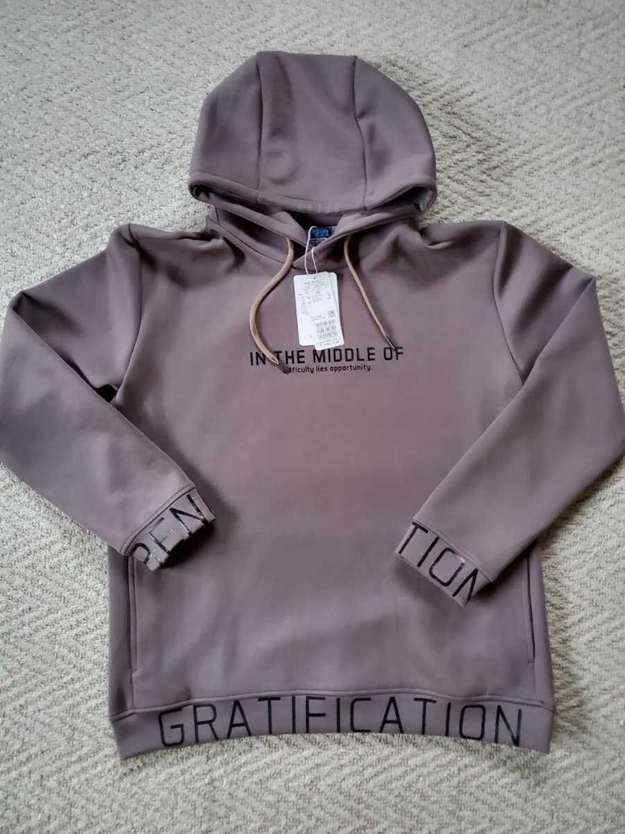 ニコルクラブフォーメン　ロゴプリント　パーカー新品ブラウン系色　型番2564ー980950(LL)