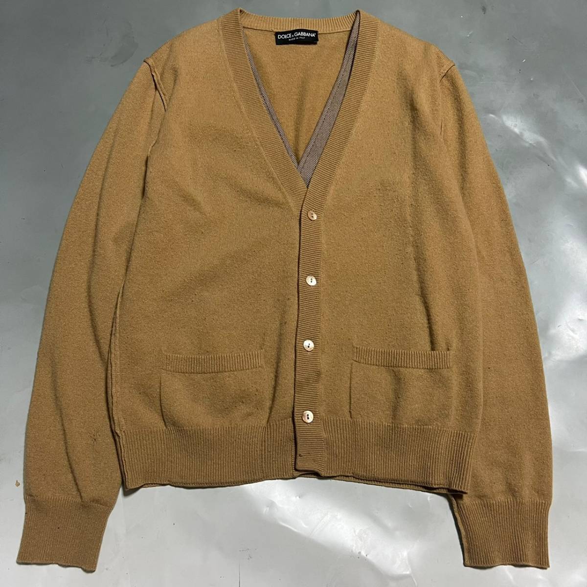 国内品 DOLCE&GABBANA ドルチェ&ガッバーナ アルパカ/カシミア レイヤード カーディガン 50