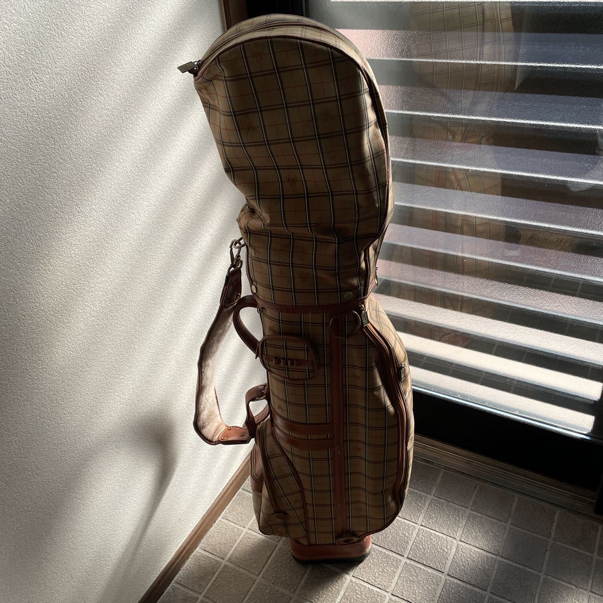 BeverlyHills’s☆ノバチェック柄ベージュキャディバッグ