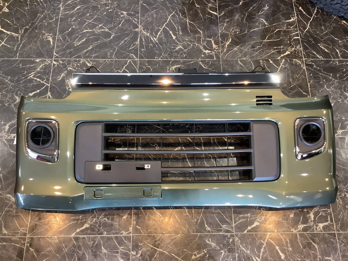 中古】DA17W エブリィワゴン 純正フロントバンパー クールカーキパール 