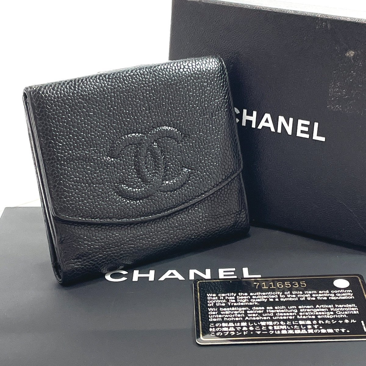 ☆1円～☆シャネル CHANEL 三つ折り財布 Wホックサイフ ココマーク