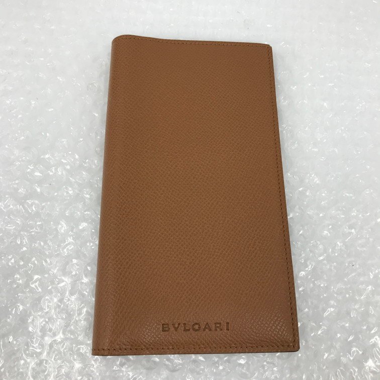 ブルガリ BVLGARI 札入れ ブラウン レザー - 財布 長財布 □未使用