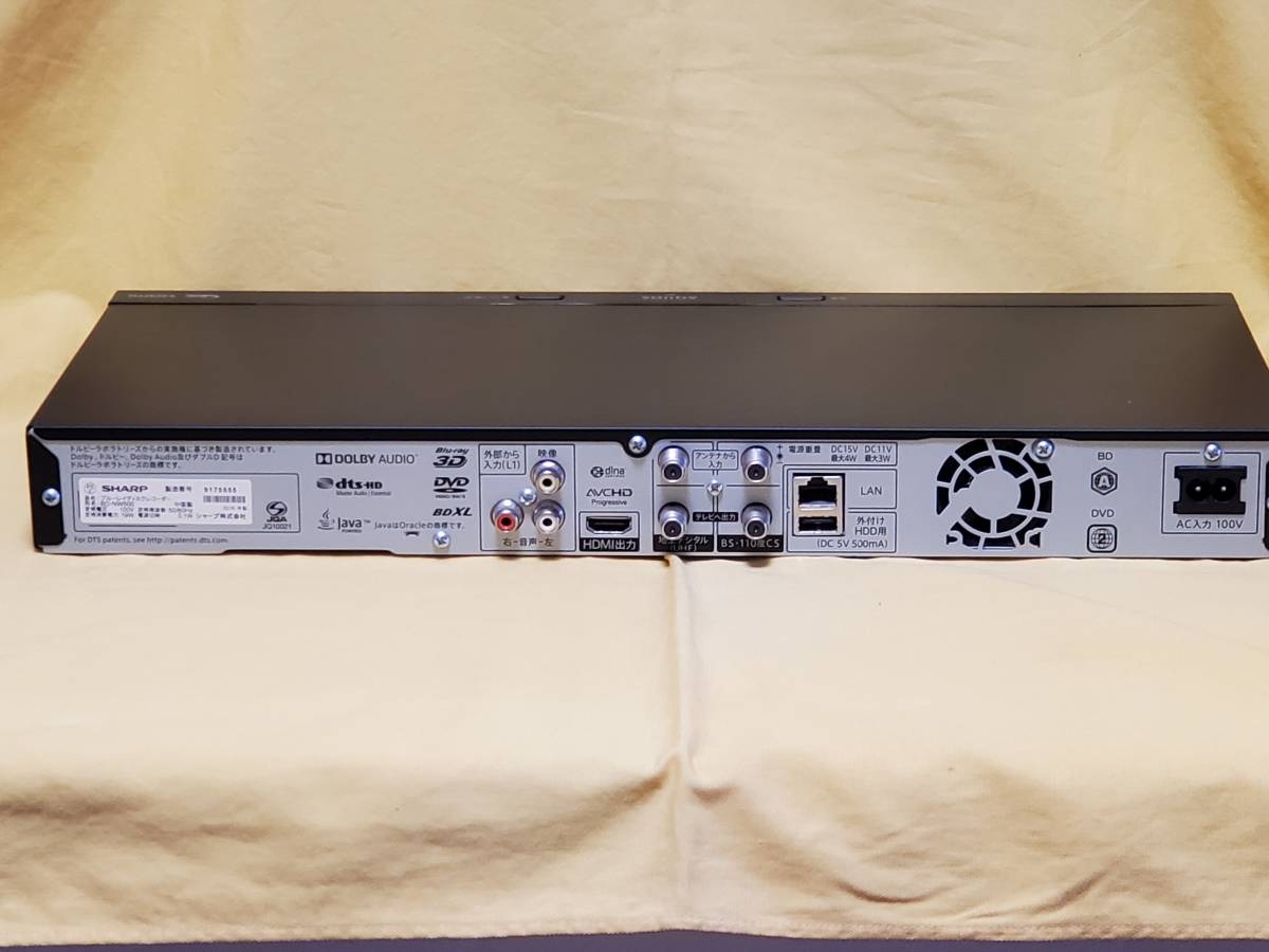 ☆シャープ BDレコーダー BD-NW500（整備品） SHARP BDレコーダー BD-NW500 稼働品 本体のみ SHARP BD-NW500 BD