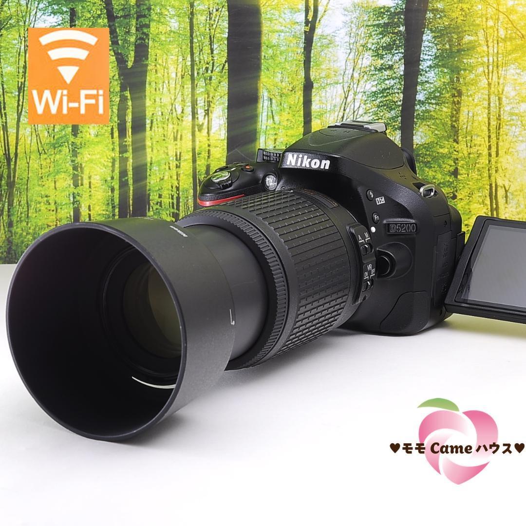 Nikon D5200 カメラ、光学機器 スマホ転送OK 手ぶれ補正 動画撮影可