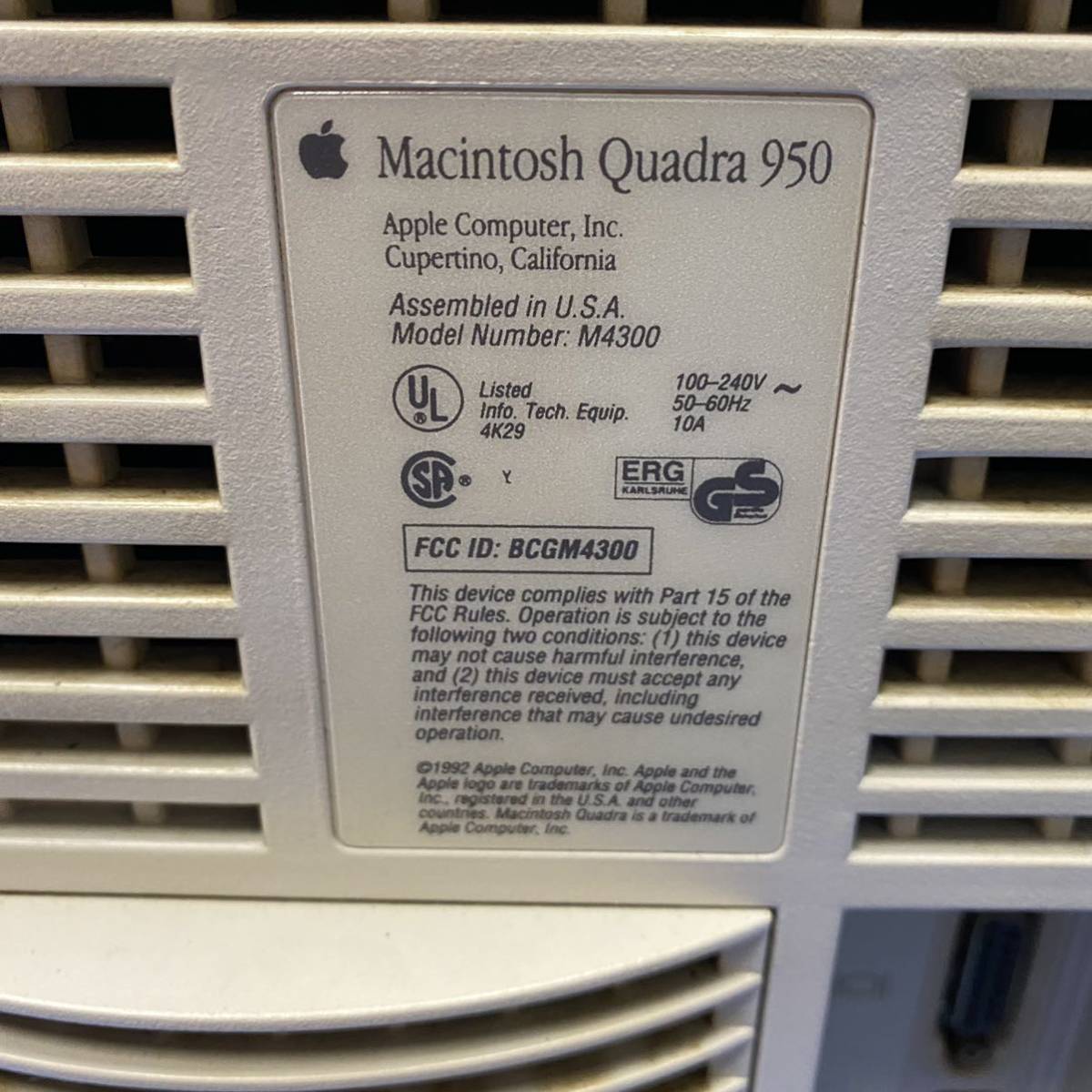 Apple Macintosh Quadra950 アップル マッキントッシュ クアドラ Model 