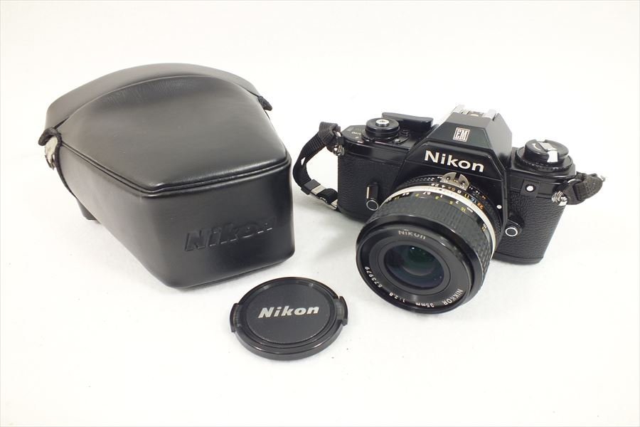 □ Nikon ニコン EM フィルム一眼レフ NIKKOR 35mm 2.8 ソフトケース付き 中古 現状品 230106E6087