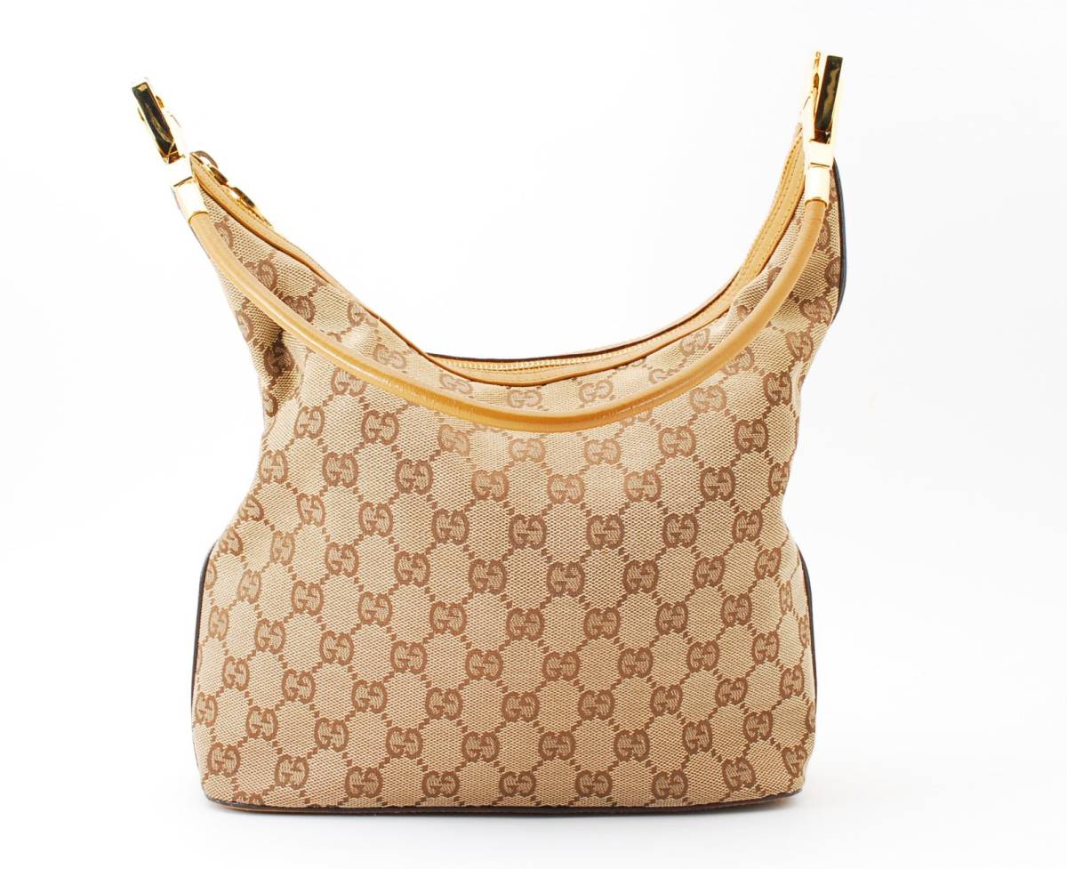 1円スタート】GUCCI グッチ GGキャンバス レザー ショルダーバッグ
