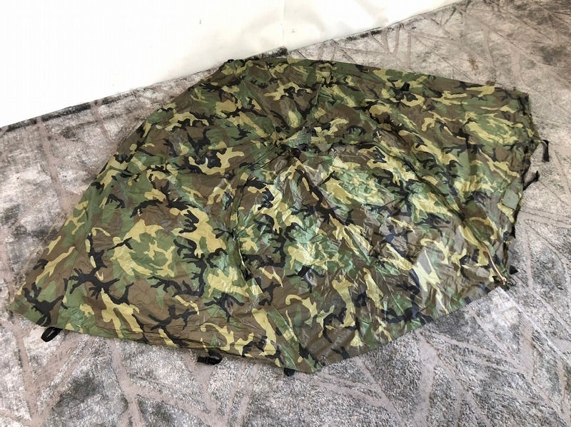 【米軍放出品】未使用品 USMC レインフライシート テント用フライシート キャンプ2人用 アウトドア USウッドランド迷彩 (80)☆CA11Q