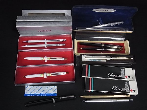 1円 ■新品同様〜■ パーカー パイロット等 万年筆 ボールペン シャーペン 筆記用具 ステーショナリー 9点以上 まとめ売り CA4368チM