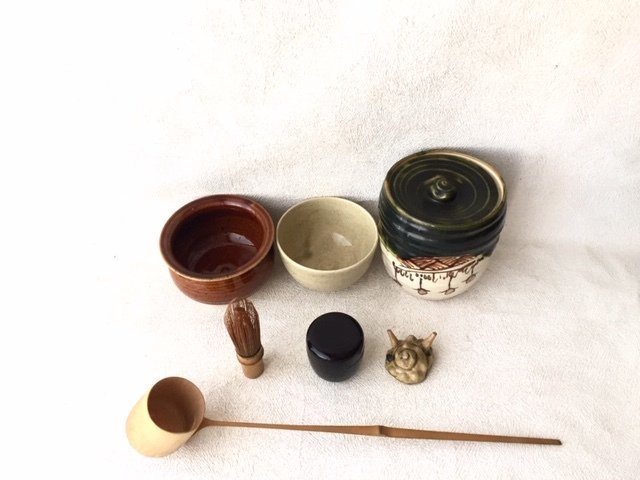 ◇ヴィンテージ◇ 茶器セット 抹茶茶碗 なつめ 水指 柄杓 茶筅 茶道具