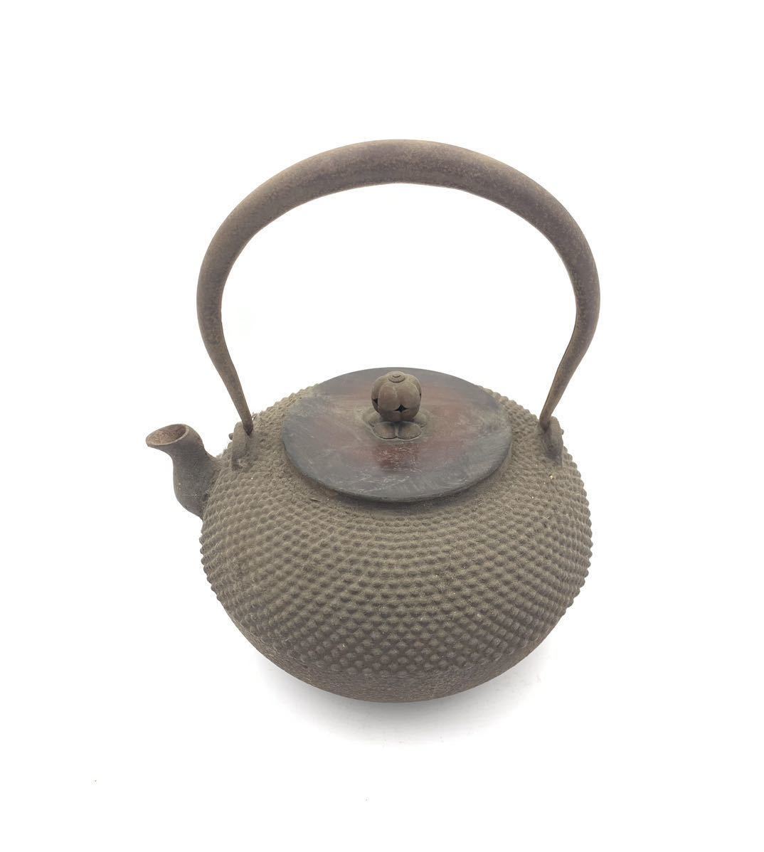 古鉄瓶 特大41㎝ 共箱付 大鉄瓶 鉄壺 湯沸 茶道具 煎茶道具 古美術 骨董品 KF1013】 鉄瓶 霰 無銘 骨董品 湯沸 急須 茶器 煎茶道具 鉄瓶 煎茶道具 湯