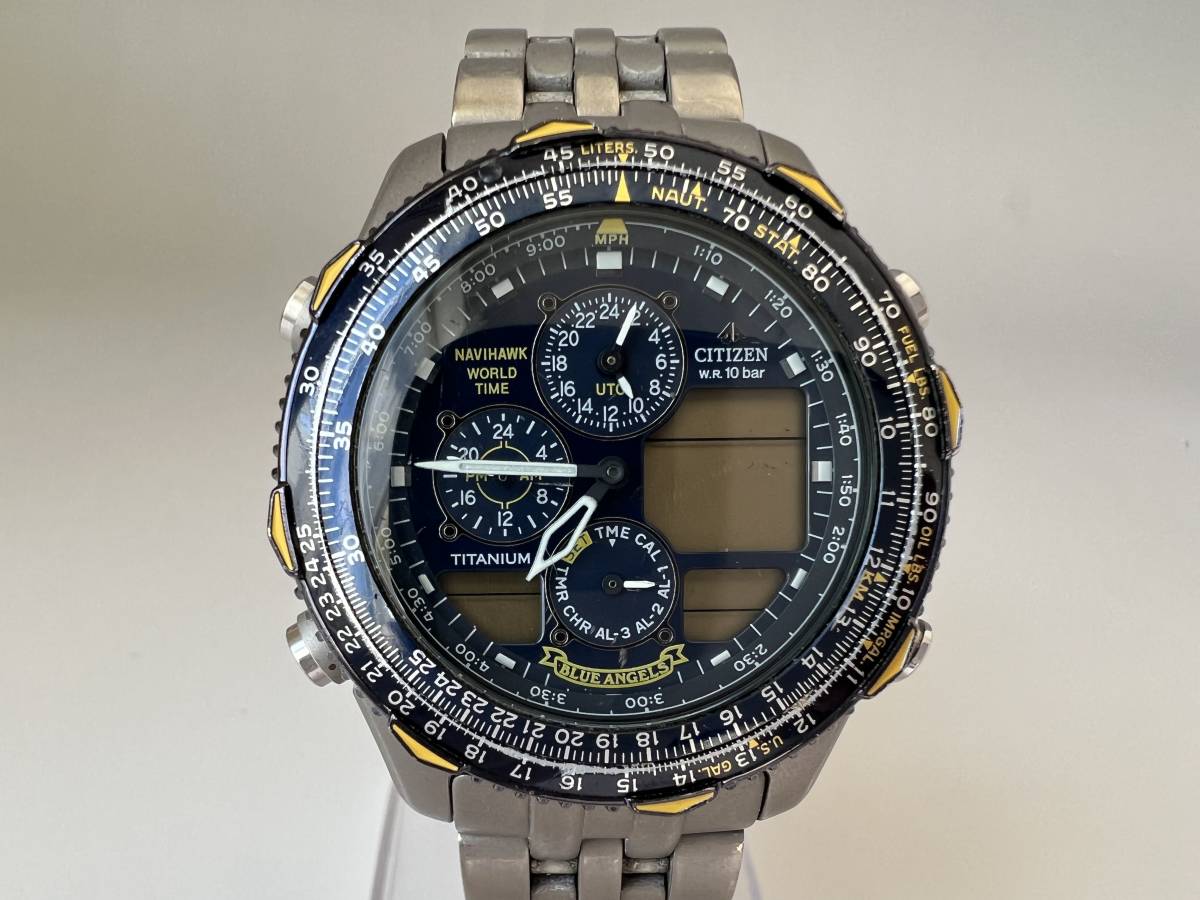 Y42不動品 CITIZEN シチズン ナビホーク C300-Q01521 ブルー