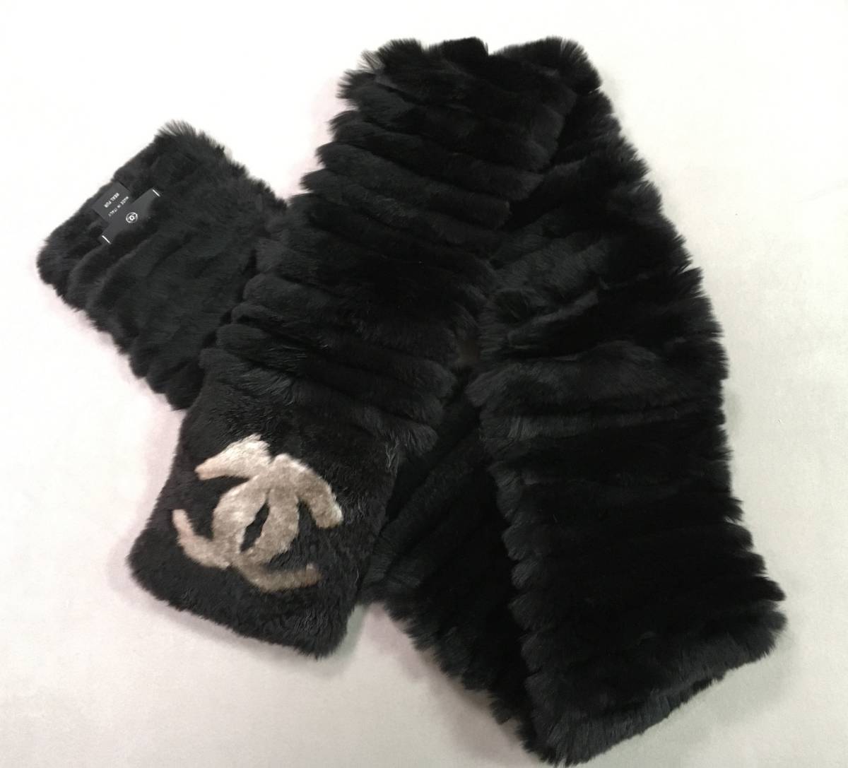 美品♪CHANEL シャネル マフラー ラパン ファー ココマーク オリラグ 