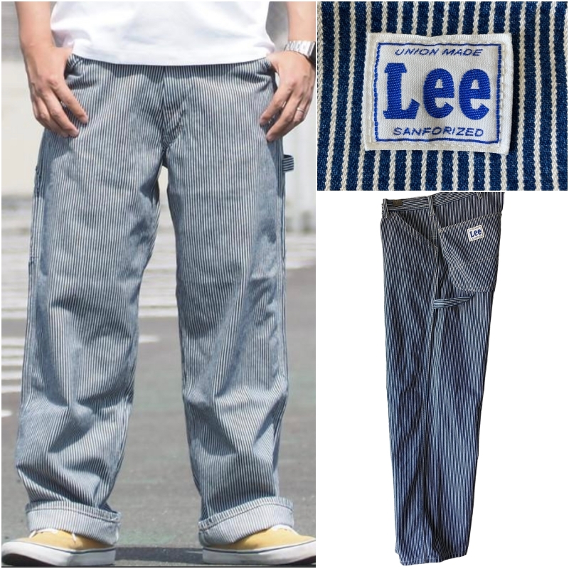 美品 Lee リー LEE DUNGAREES HICKORY STRIPE PAINTER PANTS