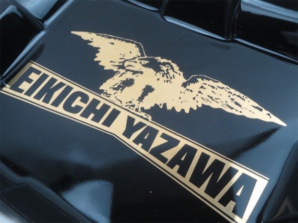 ♪矢沢永吉 E.YAZAWA 陶器 灰皿 ワシロゴ/鷲 ブラック×ゴールド♪長期