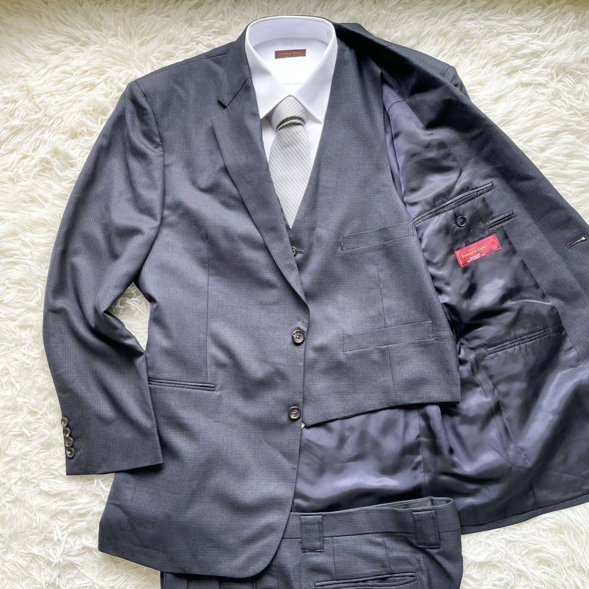 XXL相当エルメネジルドゼニア Zegna セットアップ スーツ 紺色ネイビー 