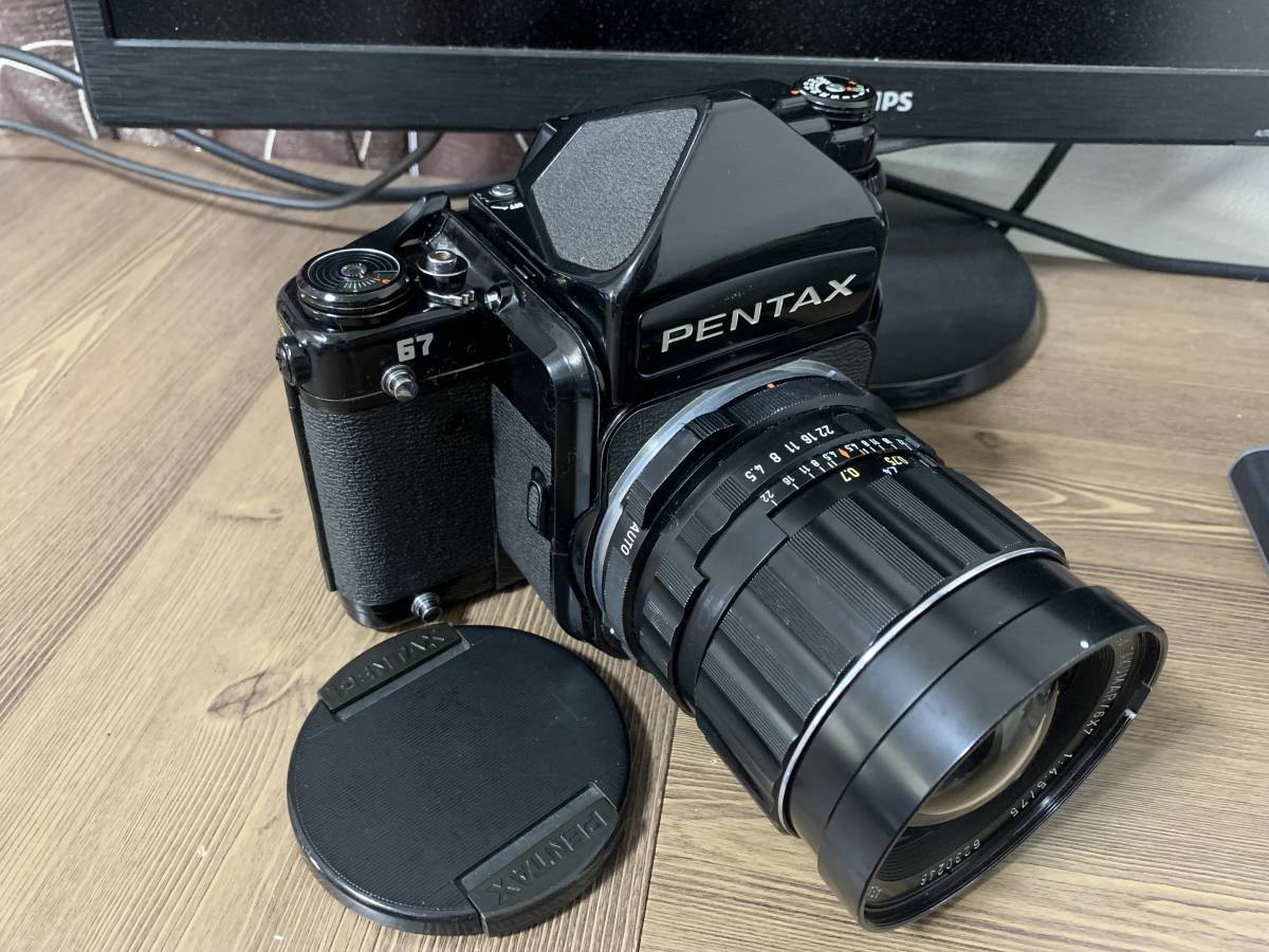 PENTAX 67 ミラーアップ TTL TAKUMAR 75mm 1:4.5 キャップ付