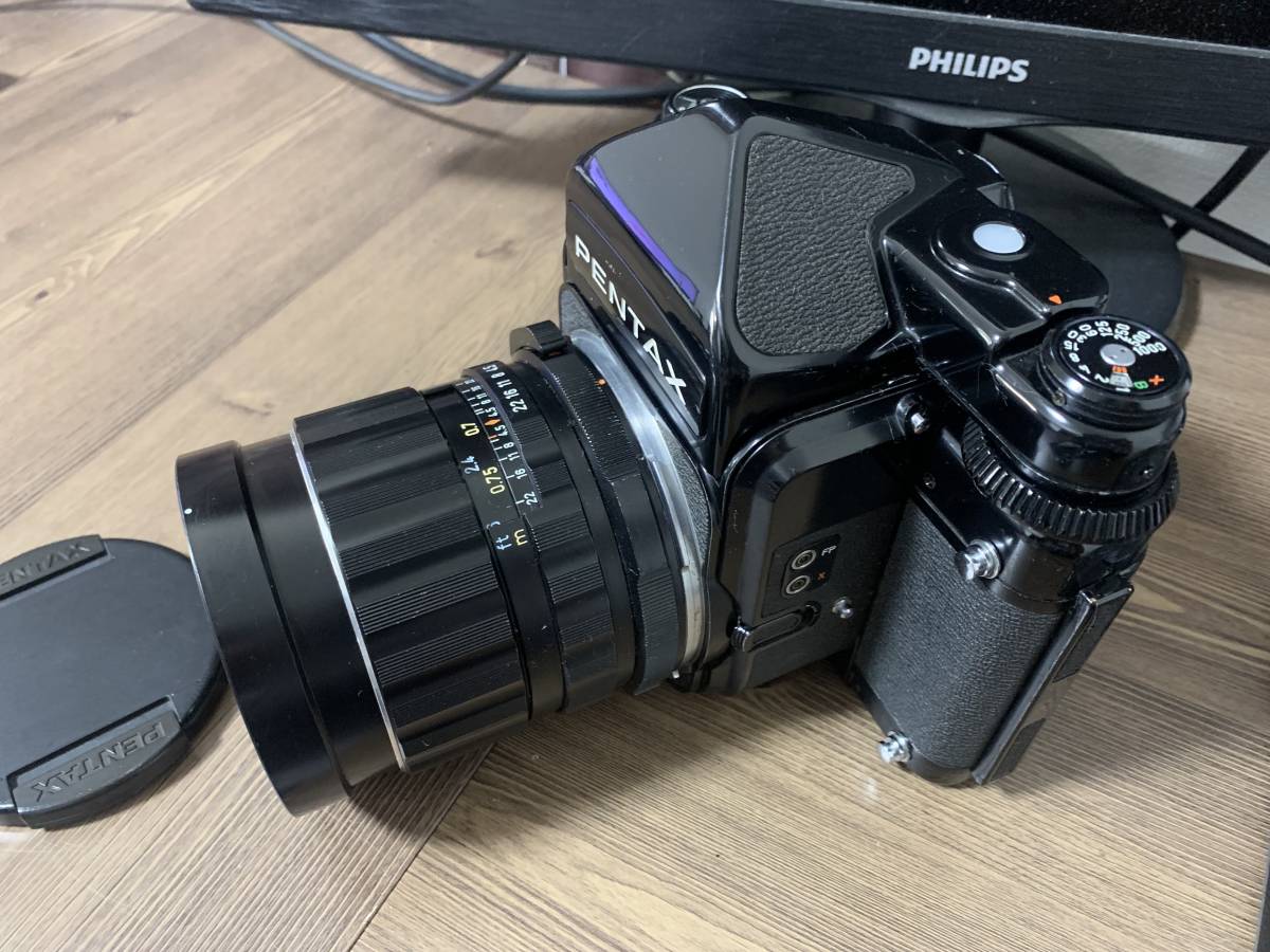 PENTAX 67 ミラーアップ TTL TAKUMAR 75mm 1:4.5 キャップ付