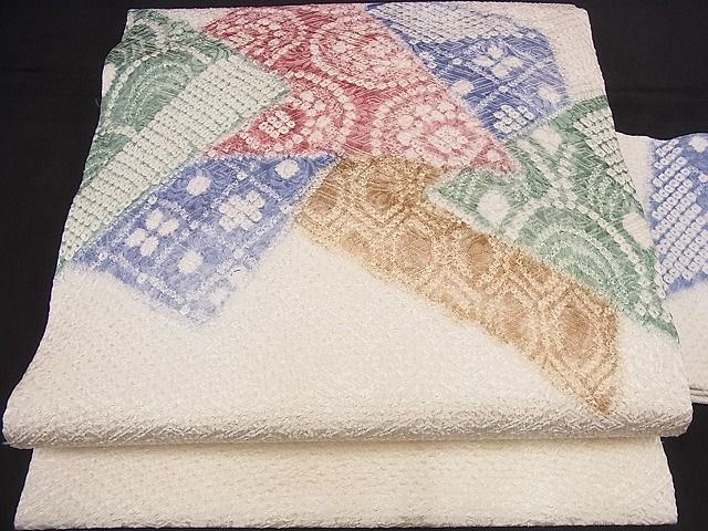 着物屋こころ■名門　藤娘きぬたや・総絞り　九寸名古屋帯　切嵌吉祥文様　正絹　逸品　B-sa1360