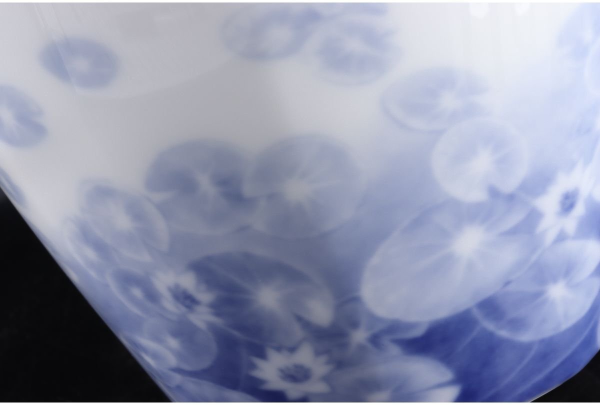 URA]大倉陶園/色絵かわせみ文花瓶/28cm/9-1-167(検)骨董/川蝉/翡翠/