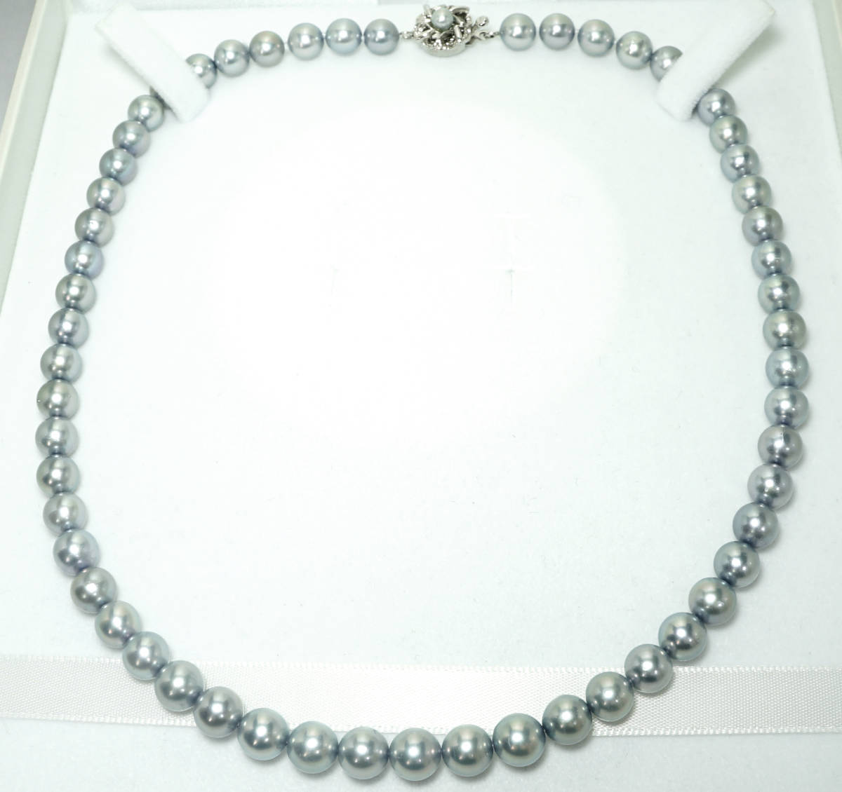 注目！HA●天然アコヤパール 希少コバルト 最高級 7.6ｍｍ 43cm SV ネックレス 宝石 ジュエリー jewelry