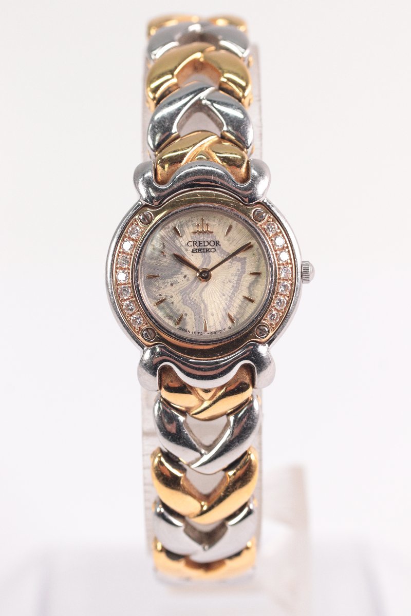 SEIKO セイコー CREDOR クレドール 1E70-2B10 SS×18KT ダイヤベゼル 