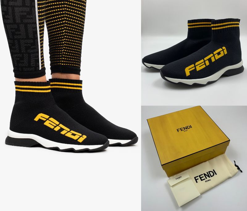 新品○定価115500円○FENDI○レディース物○ジャガードロゴ ソックス