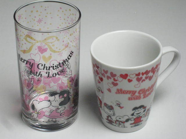 スヌーピータウンショップ　有楽町マルイ催事限定　Merry Christmas with Love　マグ　グラス　送料無料 限定品 マグカップ PEANUTS 箱あり