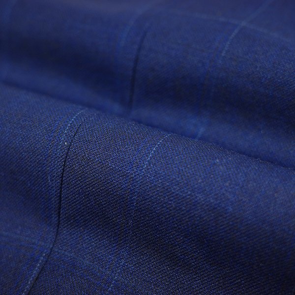 新品1円～★定価6.9万 GARNIER ガルニエ メンズ 2BS ウール毛100%スリーピーススーツ 6 L チェック ネイビー ノータック ◆1799◆