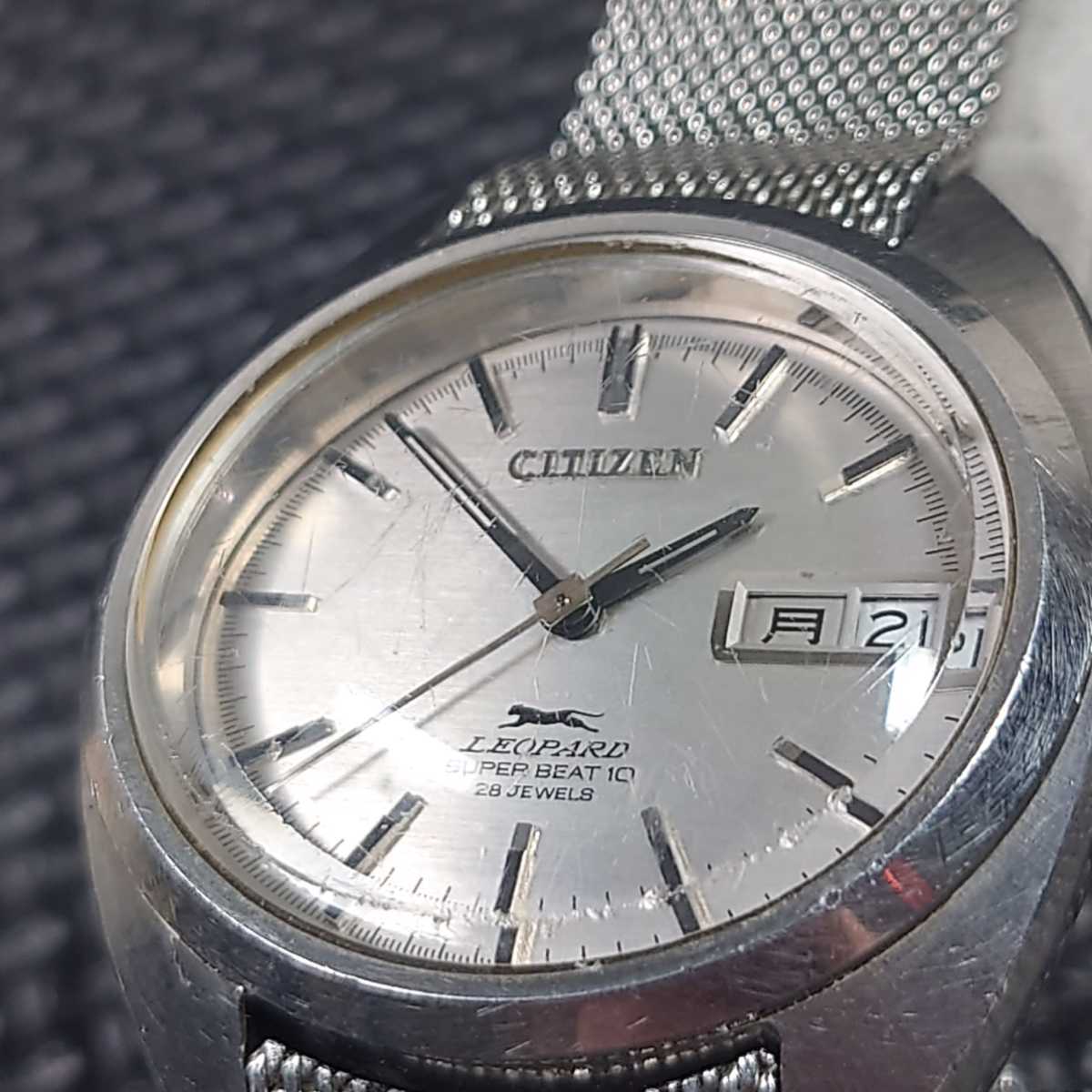 CITIZEN LEOPARD 4-720903TA SUPER BEAT10 28石 デイデイト メンズ