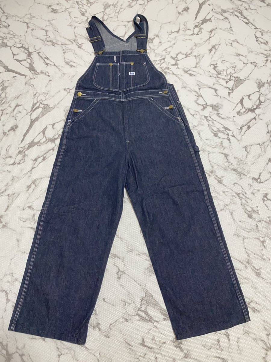 リー 濃紺 オーバーオール Lee デニム 美品 ○75 90s～ M〜L 32×33