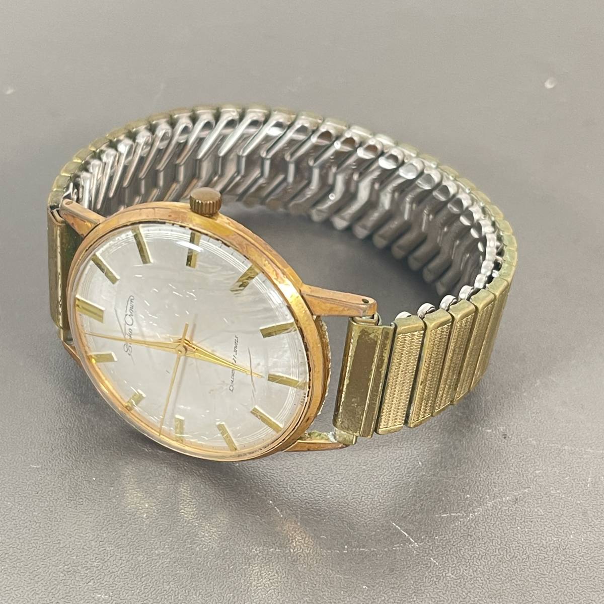 腕時計 SEIKO CROWN セイコークラウン 手巻き Diashock 21jewels 