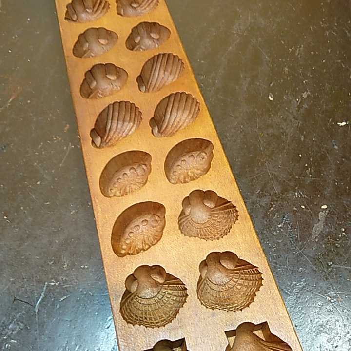 昭和レトロ/菓子型/貝殻/貝尽くし/落雁/干菓子/和菓子/練切/木製/木型