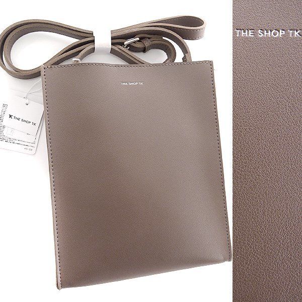 新品 タケオキクチ Fレザー スクエア ショルダーバッグ 茶 【K21935】 THE SHOP TK バッグ メンズ カジュアル