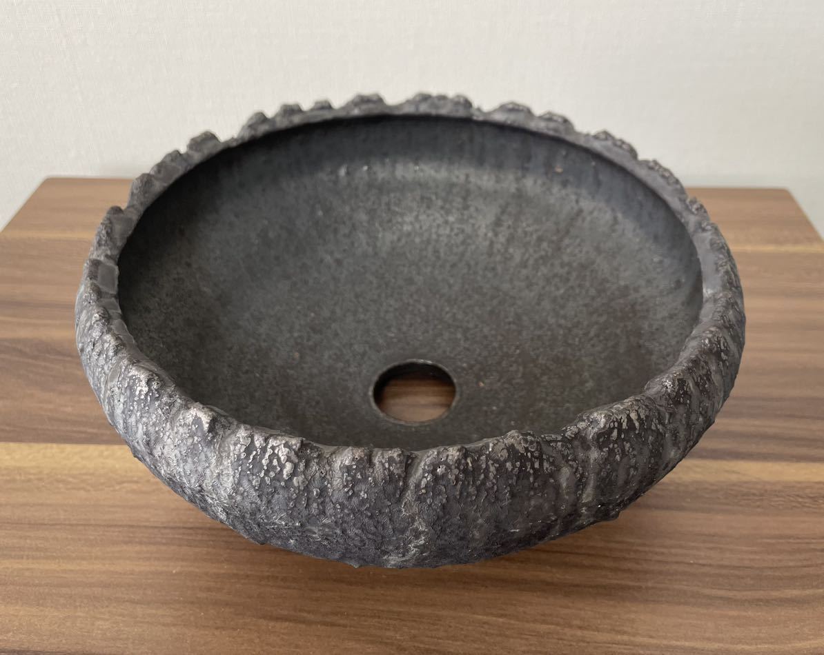 細川政己 陶器鉢 大① 細川政己 y鉢 大鉢 life factory 未使用