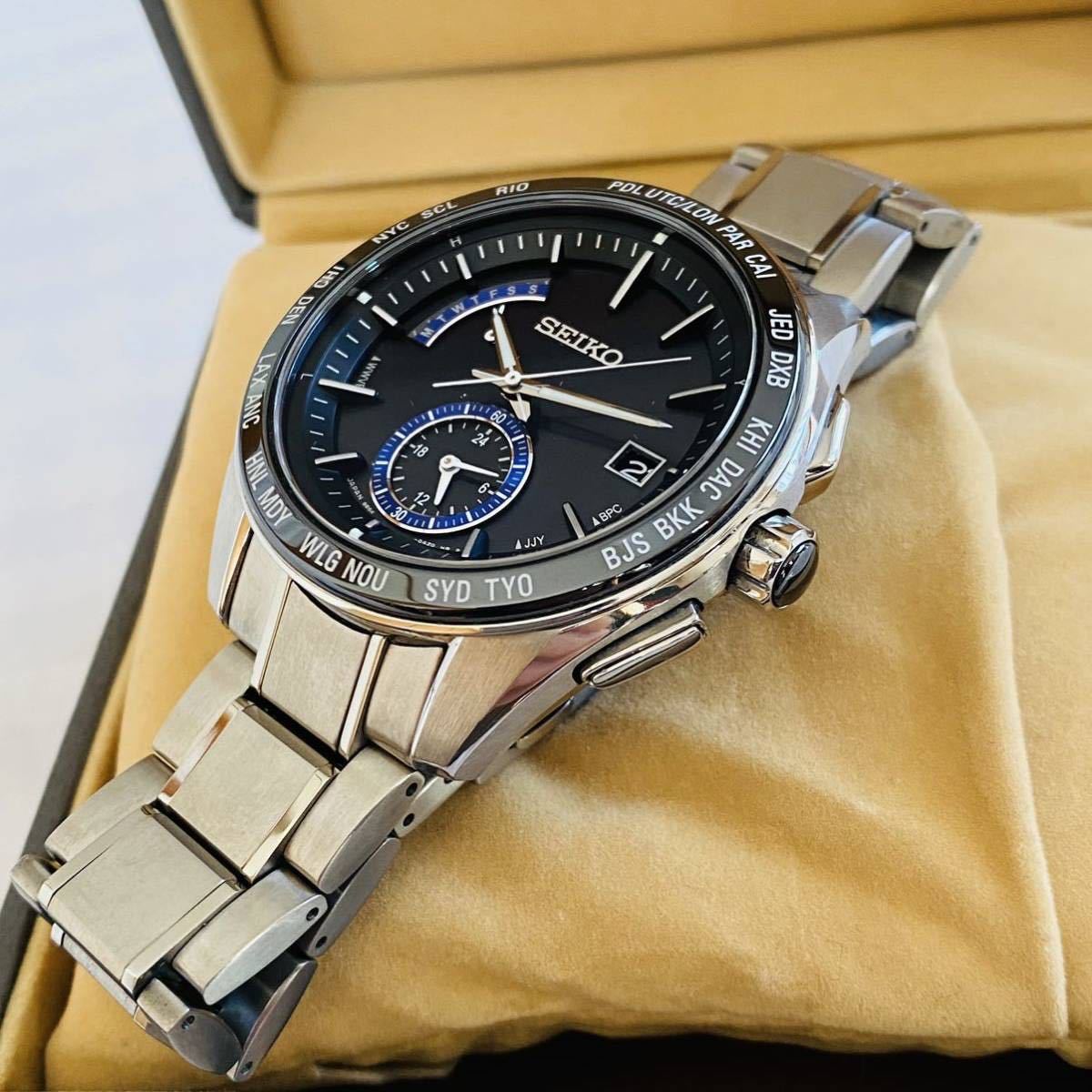SEIKO ◇ ブライツ ワールドタイム 電波ソーラー 8B54◇ SAGA179 
