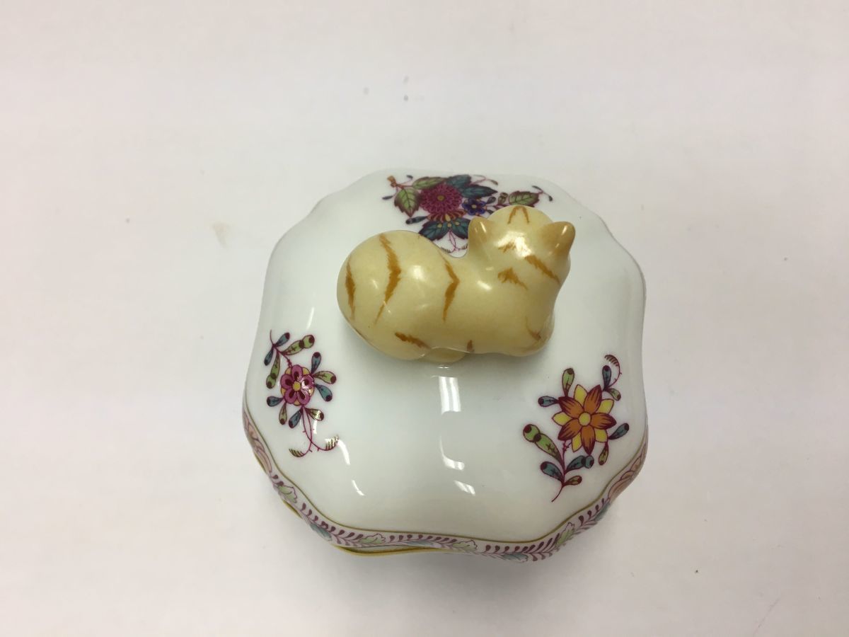 小物入れ ヘレンド Y653-I43-392 アクセサリーケース 猫 HEREND 