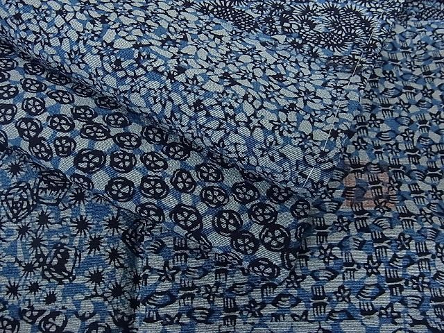 小紋 藍小紋の通販 – 銀座着物3059藍型染 銀座きもの青木 藍 小花