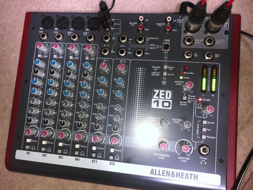 楽器・機材 【美品】ALLEN & HEATH ZED-10 ミキサー 電源コード付き