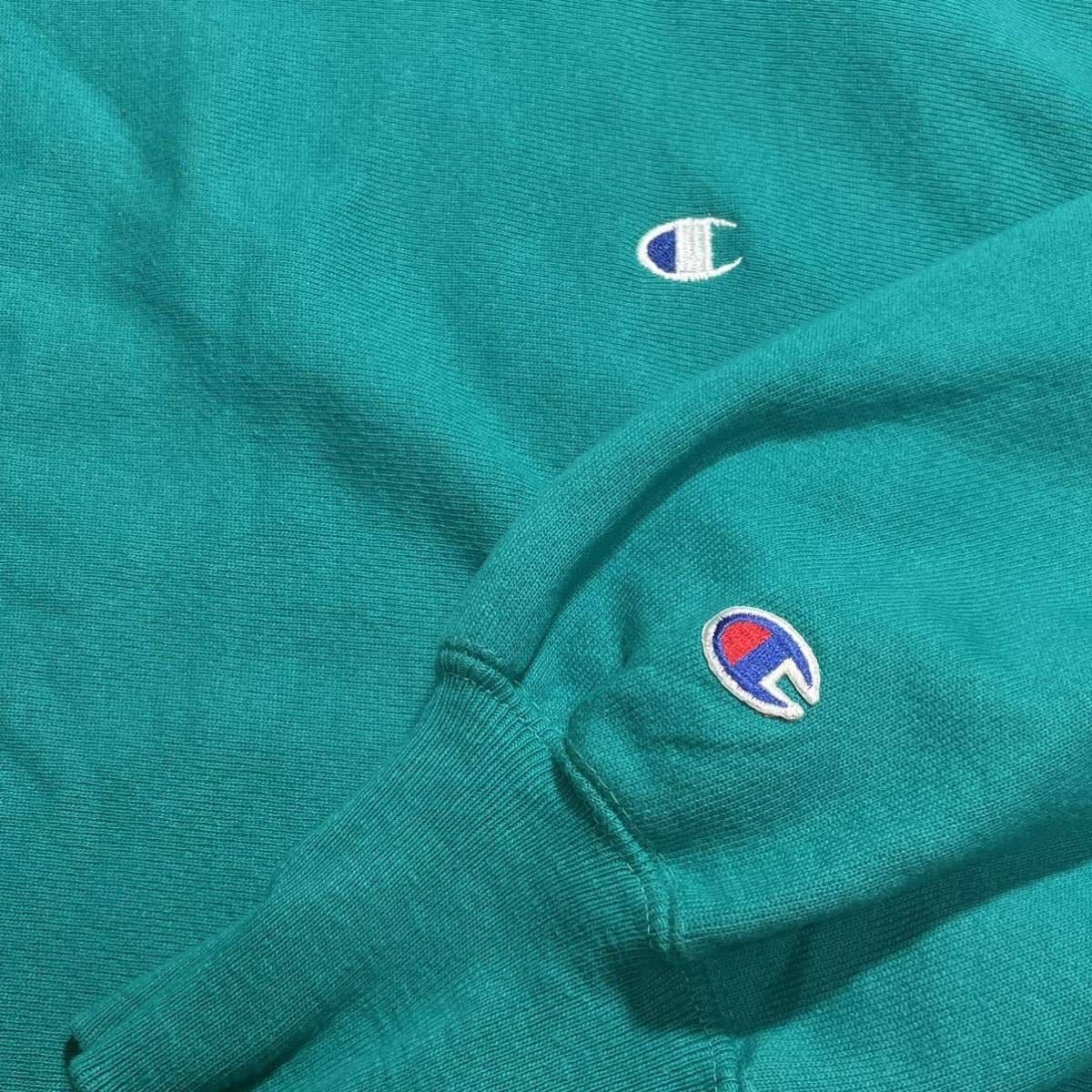 1スタ【90s USA製 XX-LARGE REVERSE WEAVE ターコイズ champion