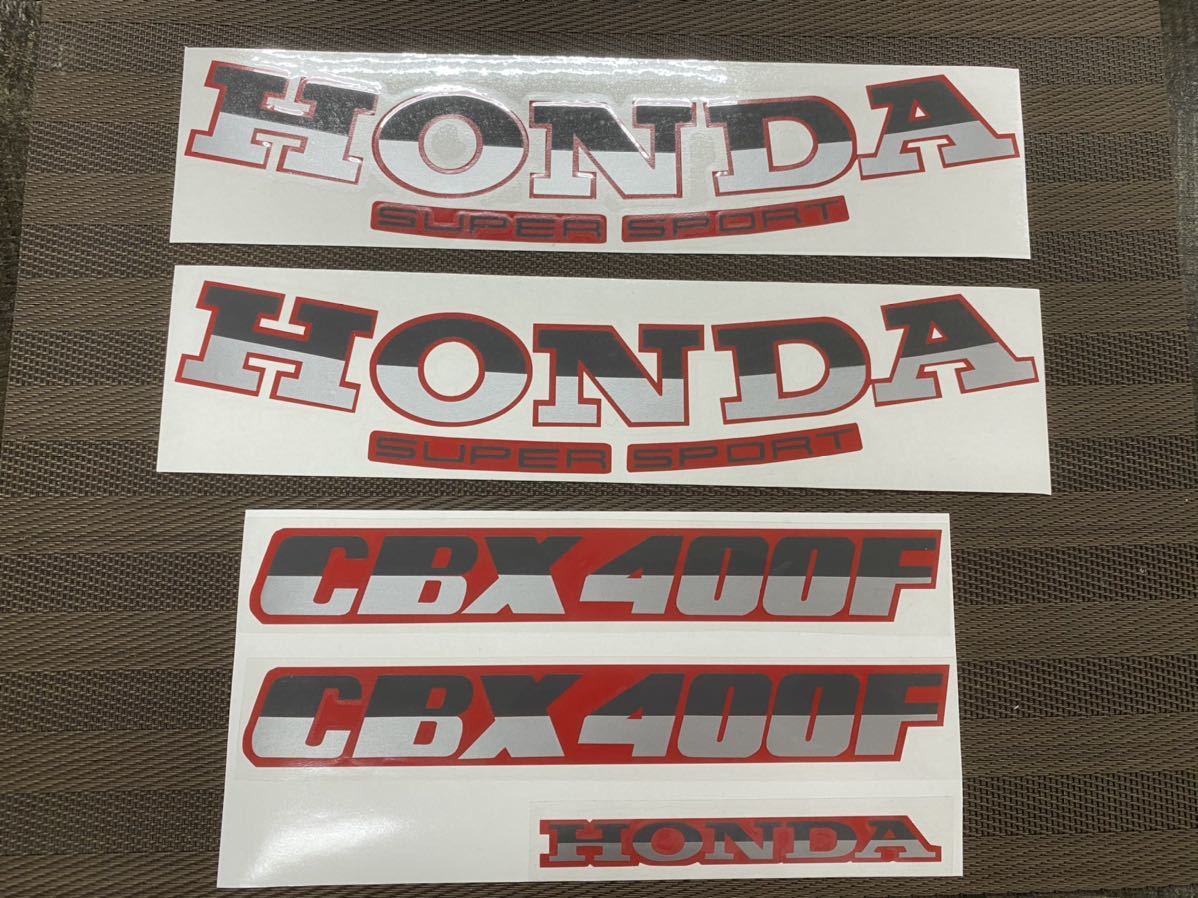 【限定価格】CBX400Fタイプ　タンク サイドカバー テール カッティングステッカー レッド×シルバー2色 セット