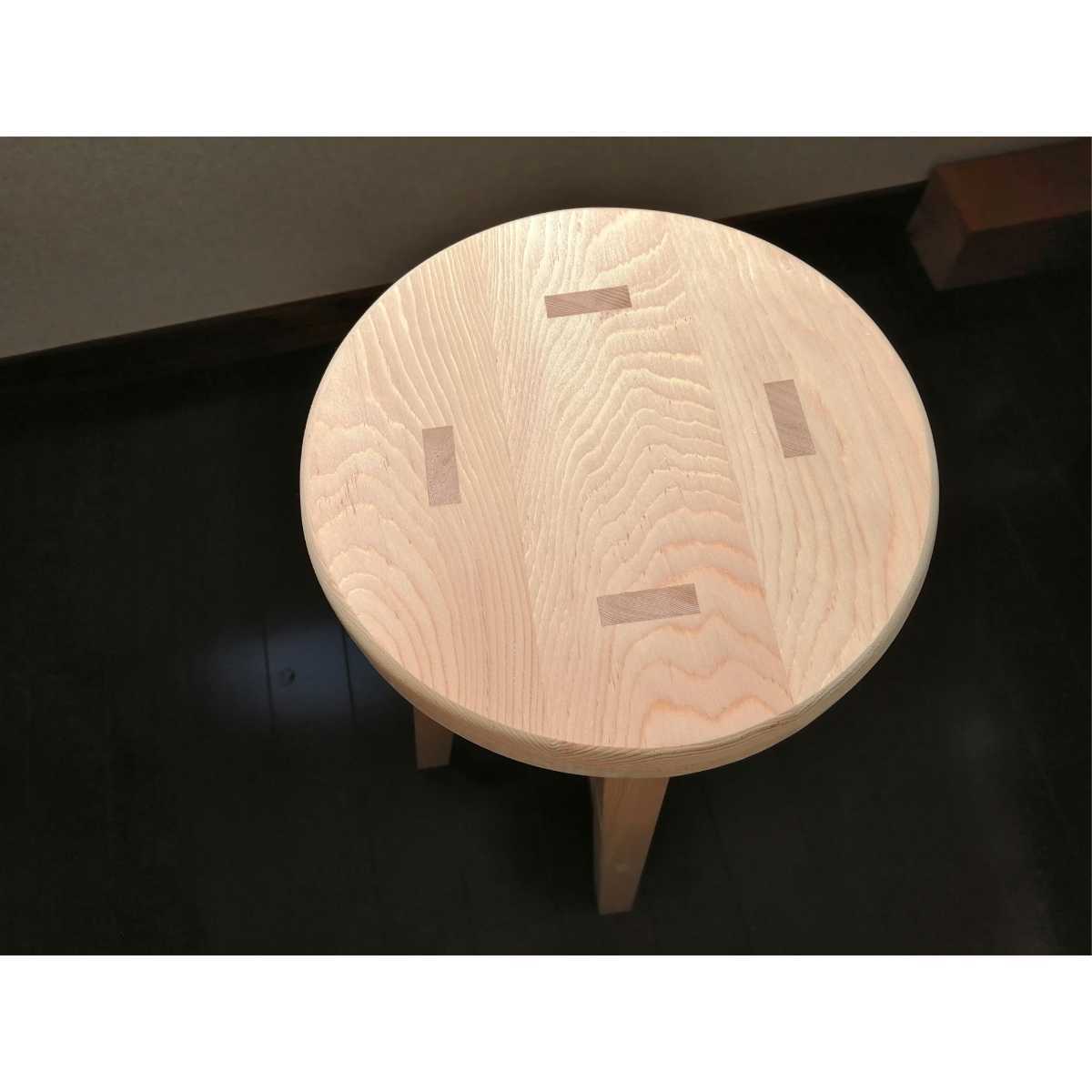 ほぞ組】木製スツール 高さ47cm 丸椅子 stool 猫犬 stool 木製スツール 丸