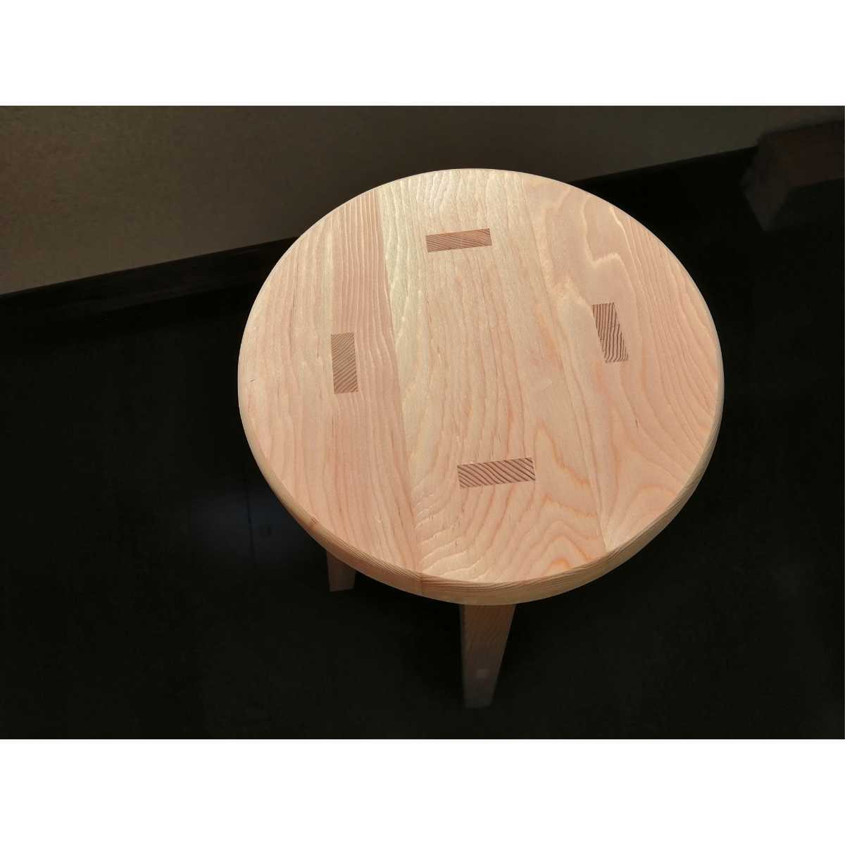 ほぞ組】木製スツール 高さ47cm 丸椅子 stool 猫犬 stool 木製スツール 丸
