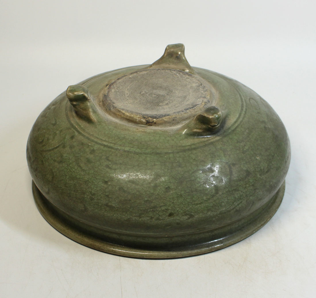 銘品 宋代龍泉窯青磁三ツ足香炉 中国古玩古美術伝来品