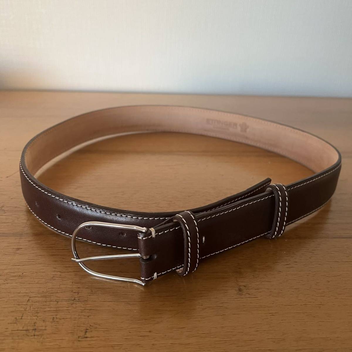 Ettingerレザーベルト 85 茶色